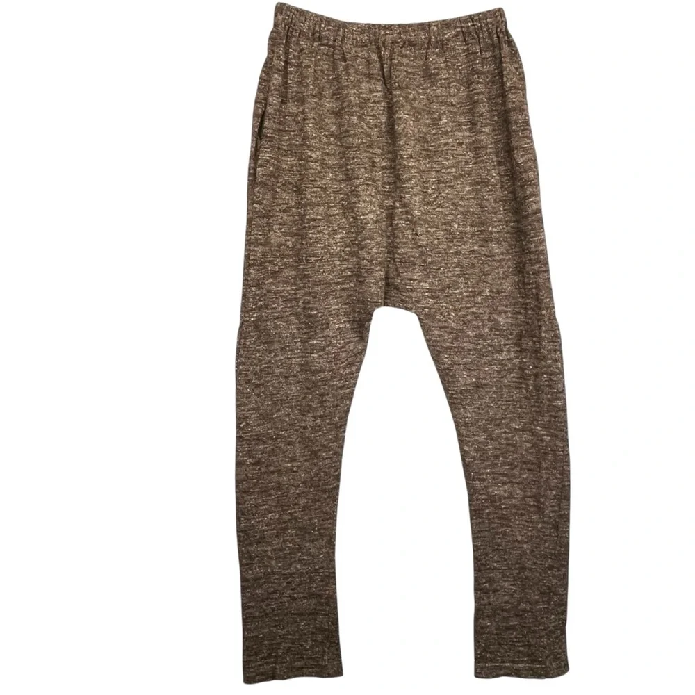 Lauren Manoogian Alpaca Linen Blend Knit Arch Pants in Brown Cream Women Small - Picture 3 of 7